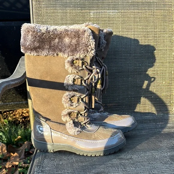 Sporto Brown Fur-Trim Winter Boots - Picture 7 of 16